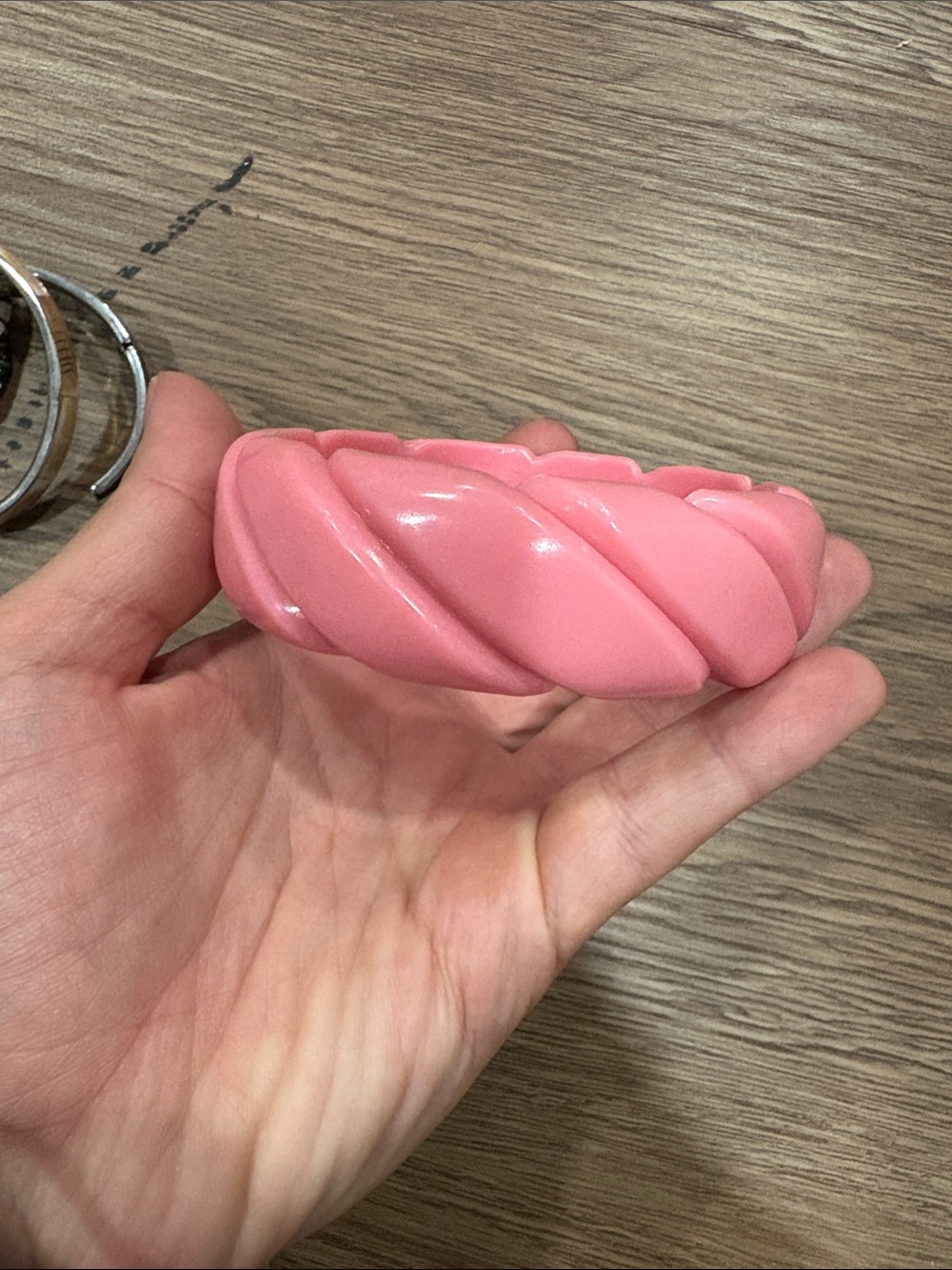 Vintage pink lucite bracelet